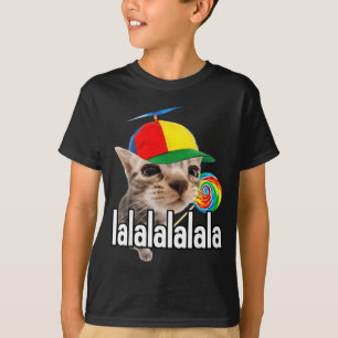 Lalalala Funny Silly Cat With Lollipop Meme Men Wo T-Shirt