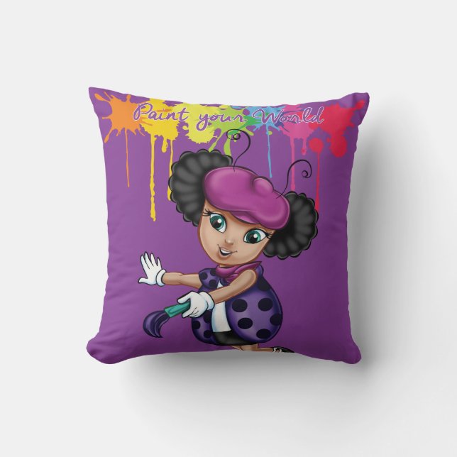 LaliBella " Paint Your World " Throw Pillow (Front)