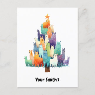 lama Christmas Holiday Postcard