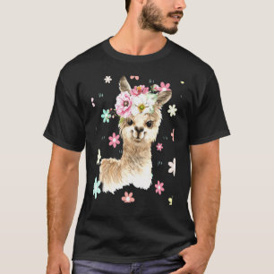 Lama Retro Style Alpaca Girl T-Shirt