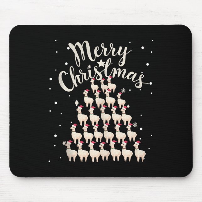Lama Xmas Tree Llamas Christmas Tree Tank Top1  Mouse Mat (Front)