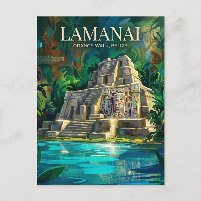 Lamanai Maya Ruins Belise Postcard (Front)