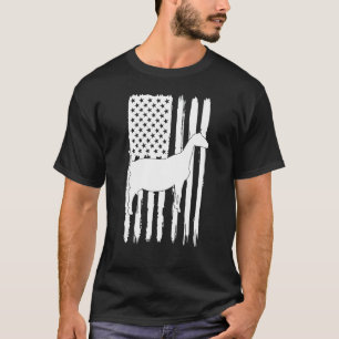 lamancha goat American Flag USA Patriot goat dad T-Shirt