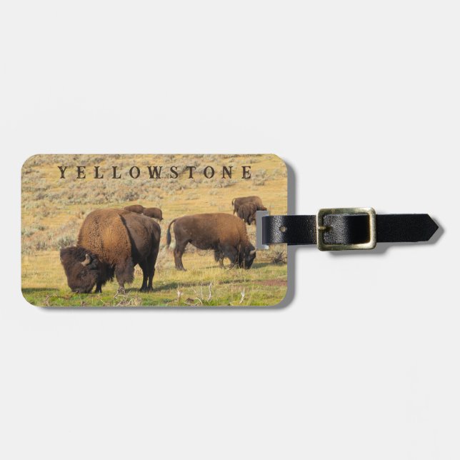 Lamar Valley Bison Yellowstone National Park Luggage Tag (Front Horizontal)