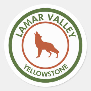 Lamar Valley Yellowstone Wolf Classic Round Sticker