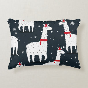 Lamas, hand drawn backdrop. Colourful seamless pat Decorative Cushion
