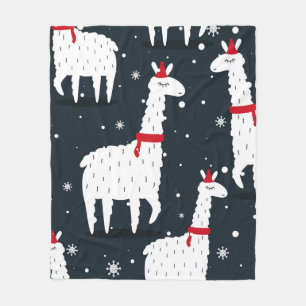 Lamas, hand drawn backdrop. Colourful seamless pat Fleece Blanket