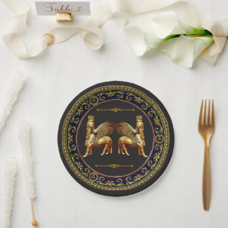 Lamassu Gold Paper Plate
