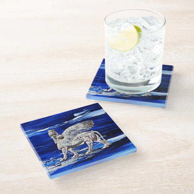 Lamassy Artwork Glass Coaster (Angled)