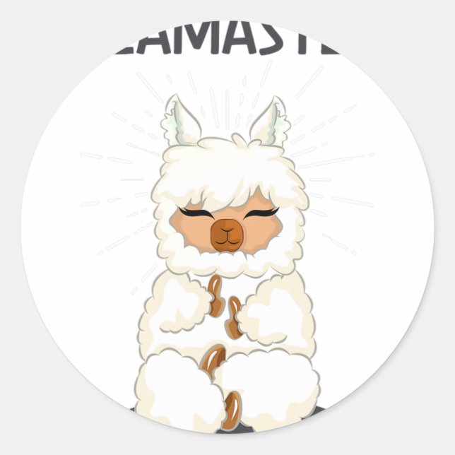 Lamaste Instructor Yoga Lover Meditating Workout S Classic Round Sticker (Front)
