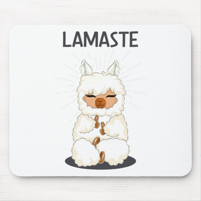 Lamaste Instructor Yoga Lover Meditating Workout S Mouse Mat (Front)