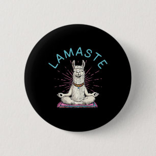 Lamaste Yoga Llama Namaste Meditation Pilates 6 Cm Round Badge