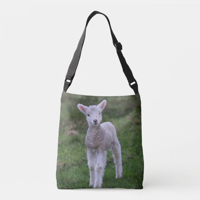 Lamb Baby Sheep Farm Animal Crossbody Bag (Back)
