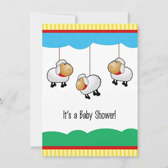Lamb Baby Shower Invitation (Back)