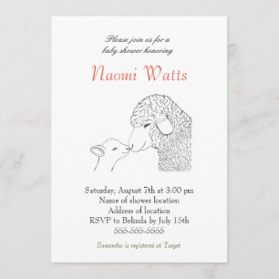 Lamb Baby Shower Invitation Christian Baby Shower