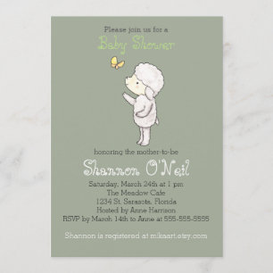 Lamb Baby Shower Invitation Cute Lamb Christian