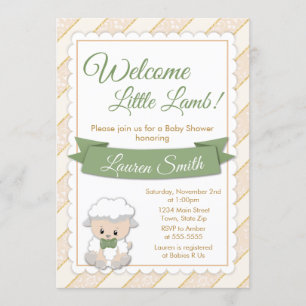 Lamb Baby Shower Invitation Neutral Baby Lamb