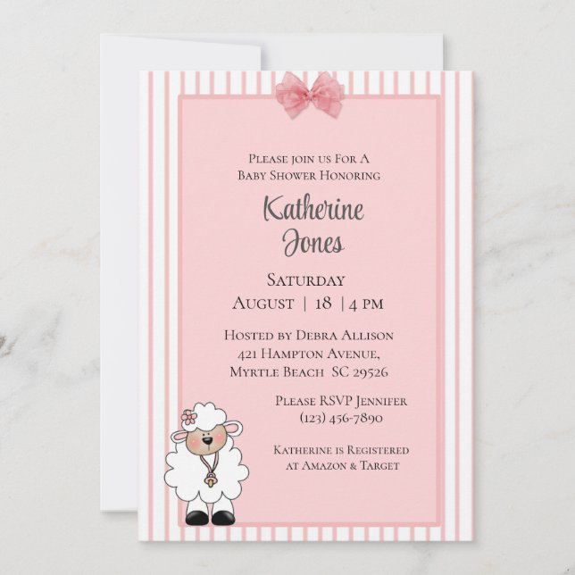 Lamb Baby Shower Invitations (Front)