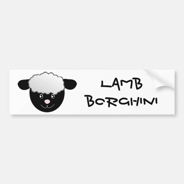 Lamb Borghini funny Sheep Pun Bumper Sticker (Front)