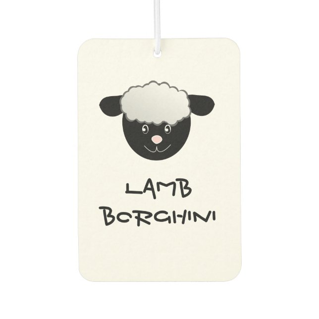 Lamb Borghini funny Sheep Pun Car Air Freshener (Front)