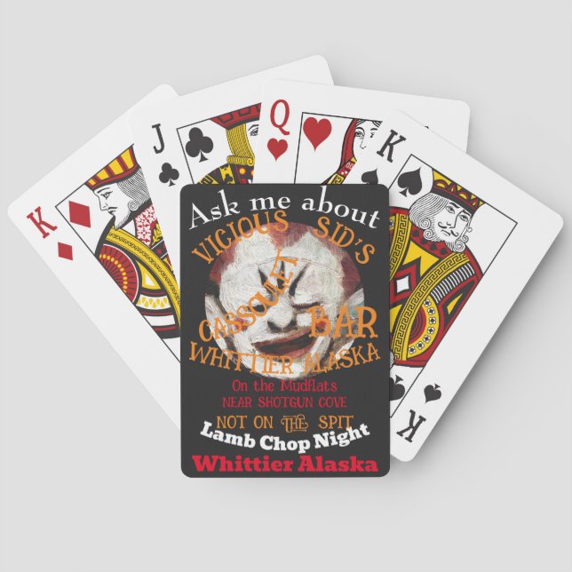 Lamb Chop Night Vicious Sid's Bar Whittier Alaska Playing Cards (Back)