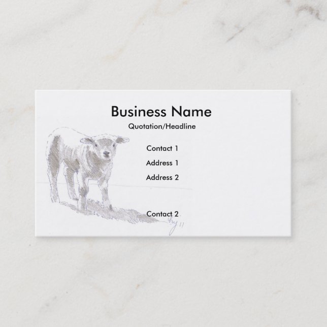 Lamb Drawing Business Cards (Front)