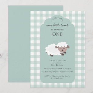 Lamb Farm Party Animals Boys 1st Birthday Boy Invitation