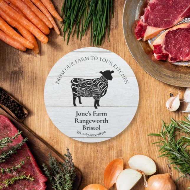 Lamb farmer marketing produce sheep farmer classic round sticker (Creator Uploaded)