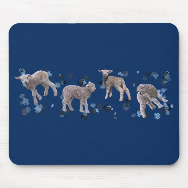 Lamb Frenzy Mouse Pad (Navy) (Front)