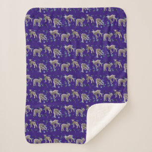 Lamb Frenzy Sherpa Blanket (Purple)