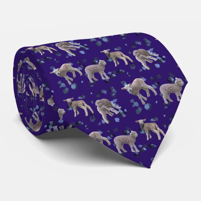 Lamb Frenzy Tie (Purple) (Rolled)