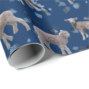Lamb Frenzy Wrapping Paper (Navy)