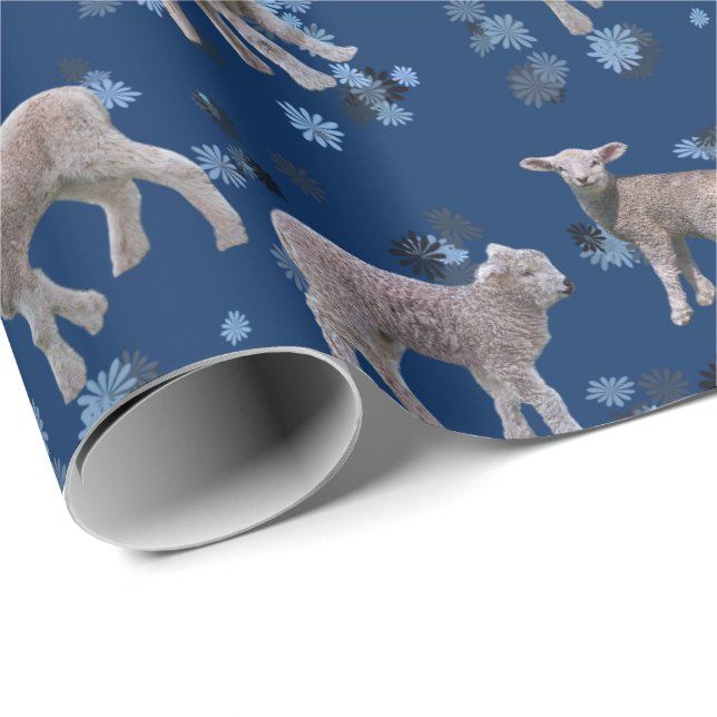 Lamb Frenzy Wrapping Paper (Navy) (Roll Corner)