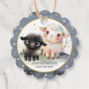 Lamb Gender Neutral Baby Shower Favour Tags