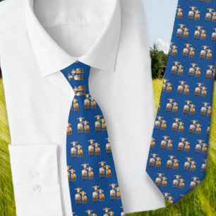 Lamb Goat Pattern Farm Animals Tie