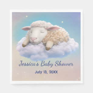 Lamb In The Clouds Baby Shower Napkin