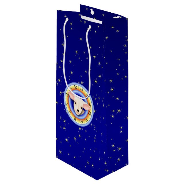 Lamb in Zodiac Wheel Gift Bag (Front Angled)