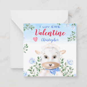 Lamb Kids Classroom Valentine Card