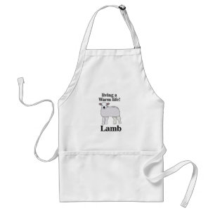 Lamb Living A Warm Life Funny Lamb Standard Apron