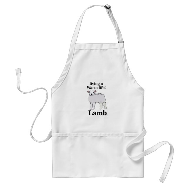 Lamb Living A Warm Life Funny Lamb Standard Apron (Front)