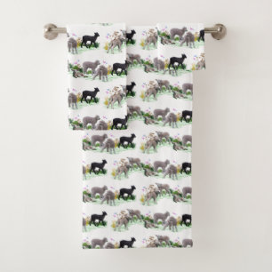 Lamb Meadow Bathroom Towel Set (choose colour)