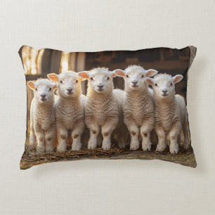 Lamb Mob Scenic Decorative Cushion