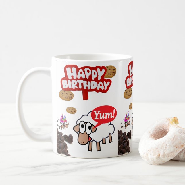 Lamb Mug Happy Birthday Mug (With Donut)