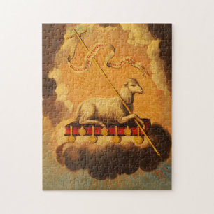 Lamb of God, Agnus Dei by Jose Campeche y Jordan Jigsaw Puzzle