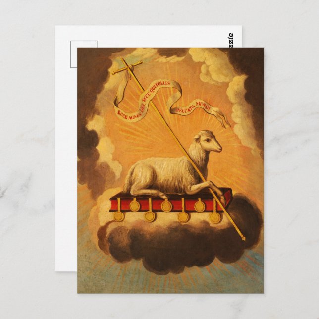 Lamb of God, Agnus Dei by Jose Campeche y Jordan Postcard (Front/Back)