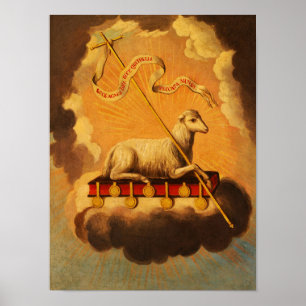 Lamb of God, Agnus Dei by Jose Campeche y Jordan Poster