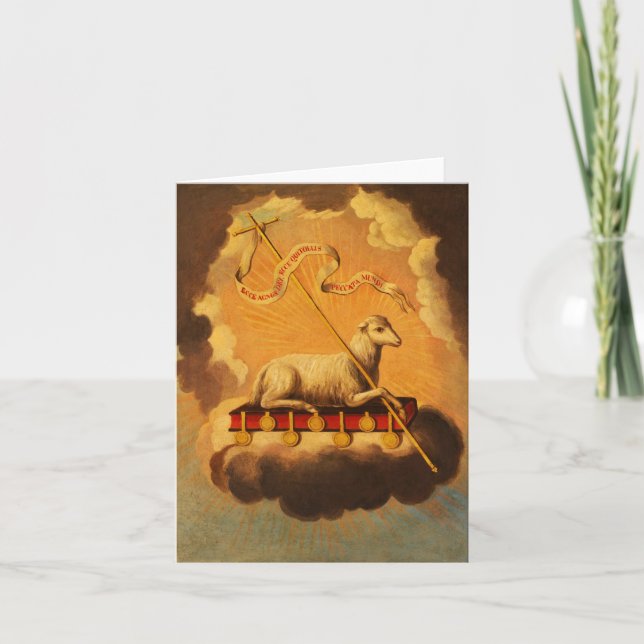 Lamb of God, Agnus Dei by Jose Campeche y Jordan Thank You Card (Front)