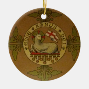 Lamb of God Ecce Agnus Dei Ceramic Tree Decoration