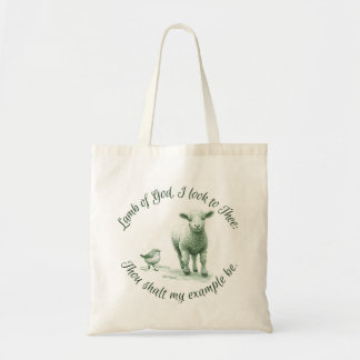 Lamb of God I Look to Thee Hymn Lyric Tote Bag