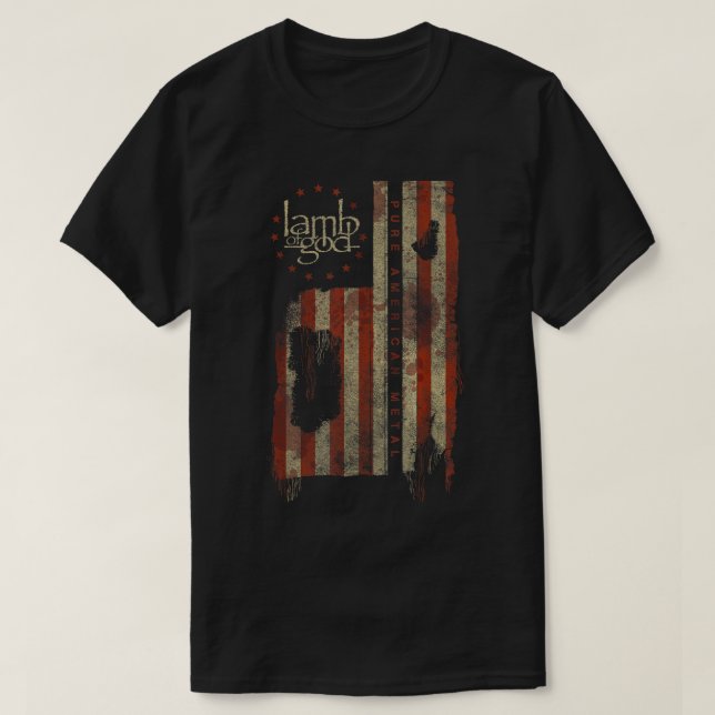 Lamb of God  Pure American Metal Flag  T-Shirt (Design Front)